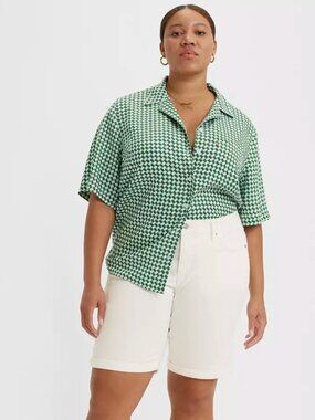 Levi's Classic Bermuda Shorts White Plus Size Denim